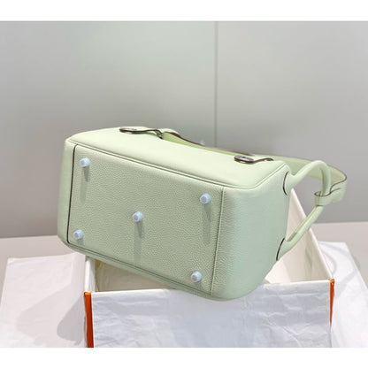 HERM Lindy 30cm Bag In Vert Fizz Clemence Leather PHW