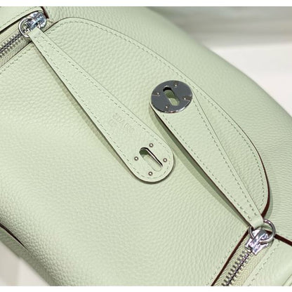 HERM Lindy 30cm Bag In Vert Fizz Clemence Leather PHW