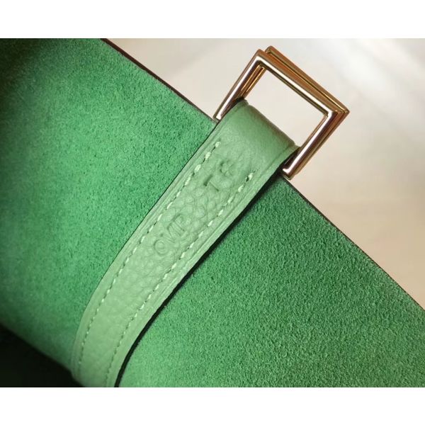 HERM Picotin Lock 18 Bag In Vert Criquet Clemence Leather
