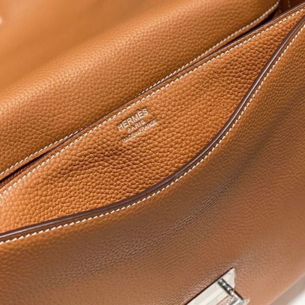 HERM Steve Light Junior Messenger Bag in Gold Clemence Leather