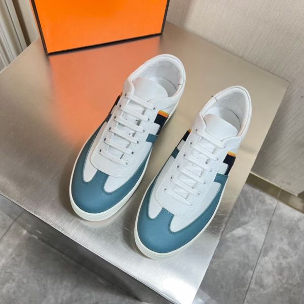 HERM Boomerang Sneakers In Multicolore Blue Leather