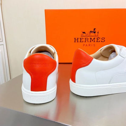 HERM Men's Quicker Sneakers In White Calfskin