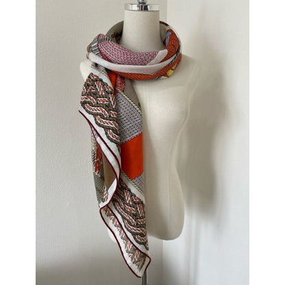 HERM Rose/Naturel Dressage Tressage Shawl 140