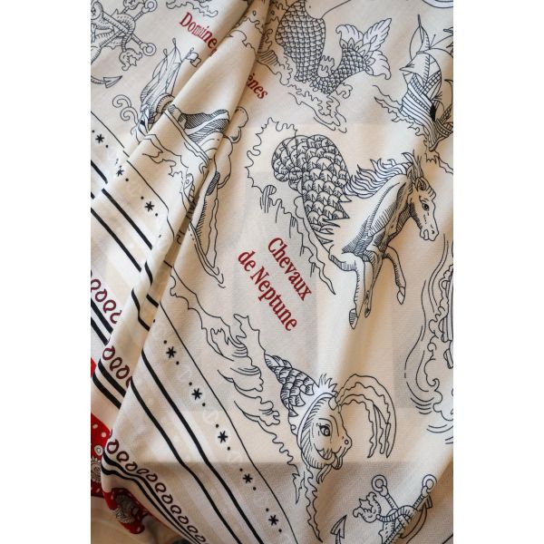 HERM Naturel Tatouages Marins Bandana Shawl 140