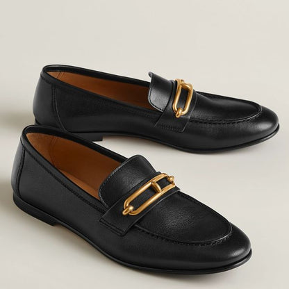 HERM Women's Colette Loafers in Black Leather
