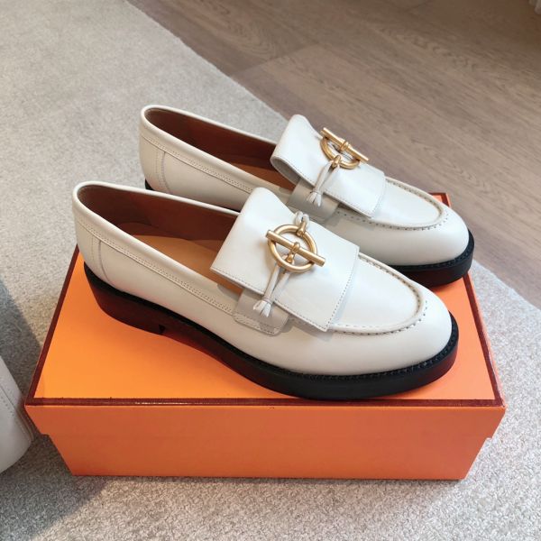 HERM Women's Impact Loafers in White Leather