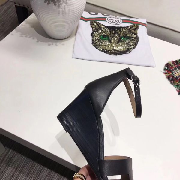 HERM Legend Wedge Sandal In Black Calfskin