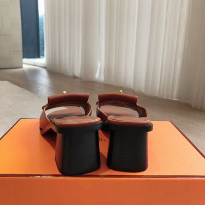 HERM Women's Ilot 50 Sandals in Brown Leather