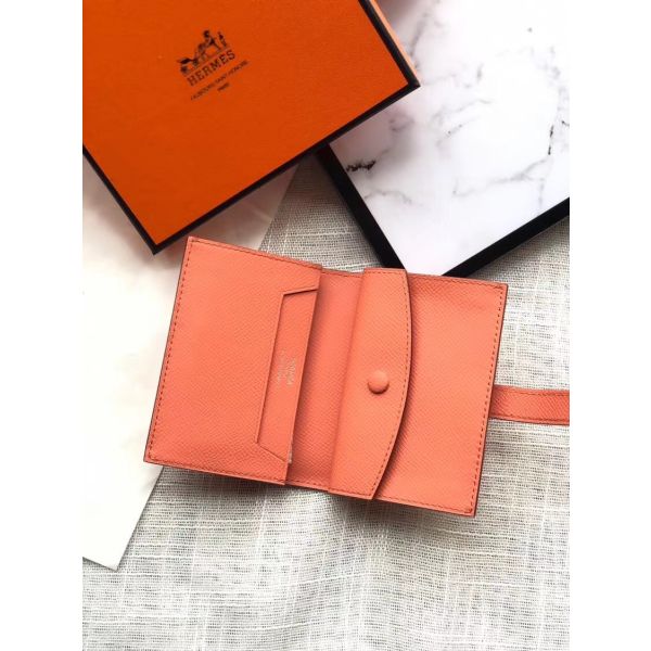 HERM Bearn Mini Wallet In Crevette Epsom Leather