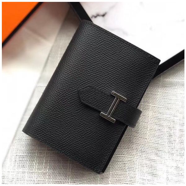 HERM Bearn Mini Wallet In Black Epsom Leather