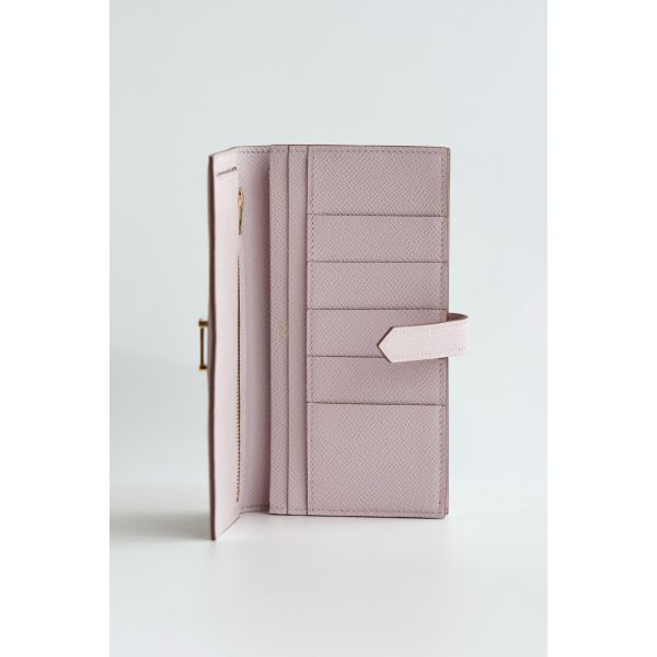 HERM Bearn Long Handmade Wallet in Mauve Pale Epsom Calfskin