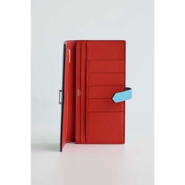 HERM Bearn Verso Long Wallet in Blue du Nord Epsom Calfskin