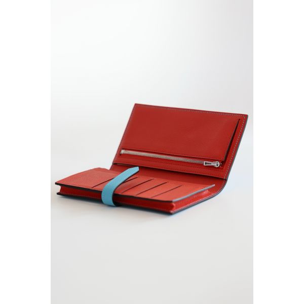 HERM Bearn Verso Long Wallet in Blue du Nord Epsom Calfskin