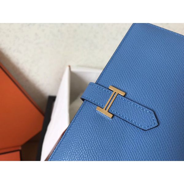 HERM Blue Jean Epsom Bearn Gusset Wallet
