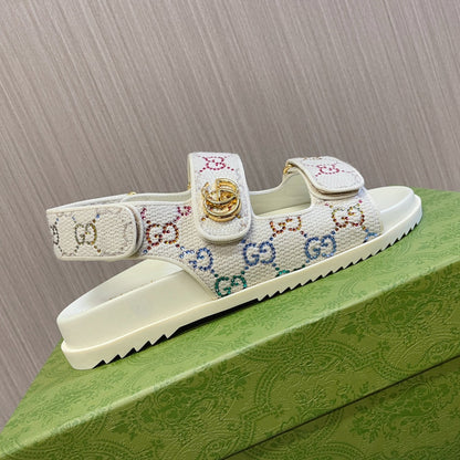 GG CLASSIC CANVAS SANDALS WHITE
