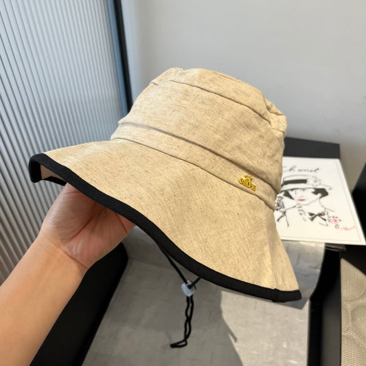 BUCKET HAT MODEL 651982 IN BEIGE SLUB FABRIC