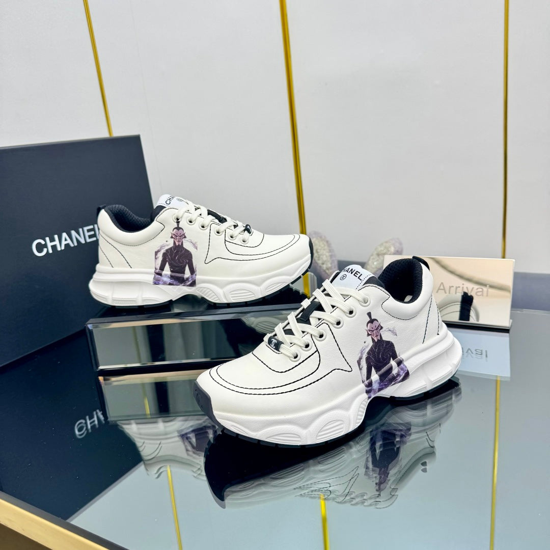 TRAINERS SNEAKER IN WHITE CALFSKIN WITH STICKER 238625