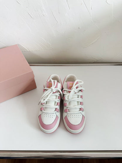 SNEAKERS SIMPLE DESIGN IN PINK MIX WHITE SHEEPSKIN