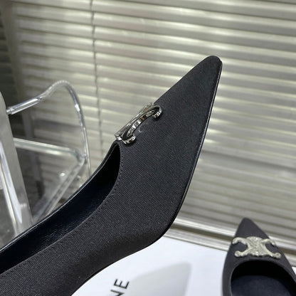 WOMEN'S HIGH HEELS BLACK CALFSKIN