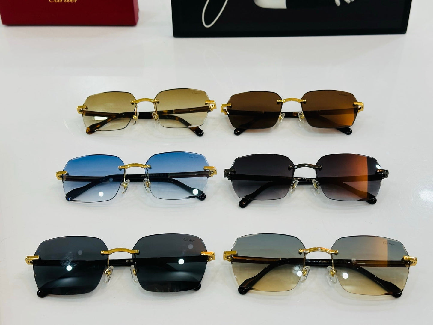SIGNATURE C DE RECTANGULAR FRAME SUNGLASSES CT0483S IN METAL AND WOODEN