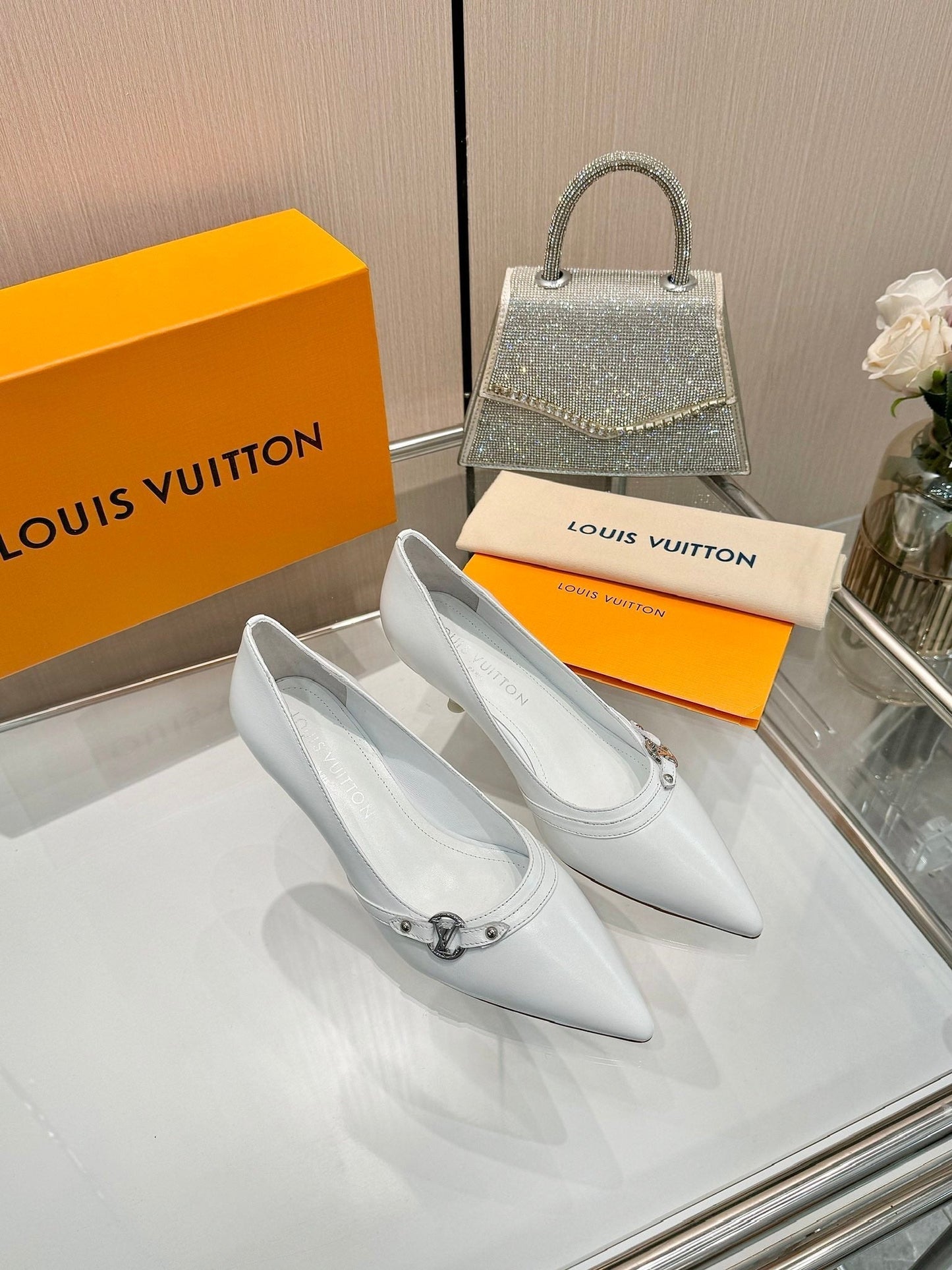 6AM HIGH HEELS 55 MM IN WHITE LAMBSKIN