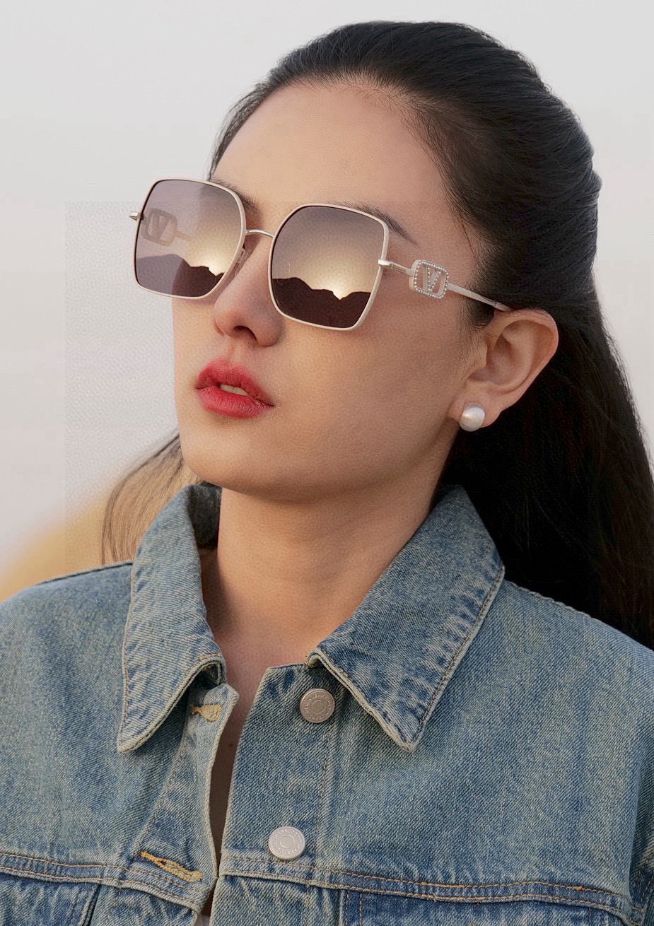 SQUARE SUNGLASSES L6375 IN METAL