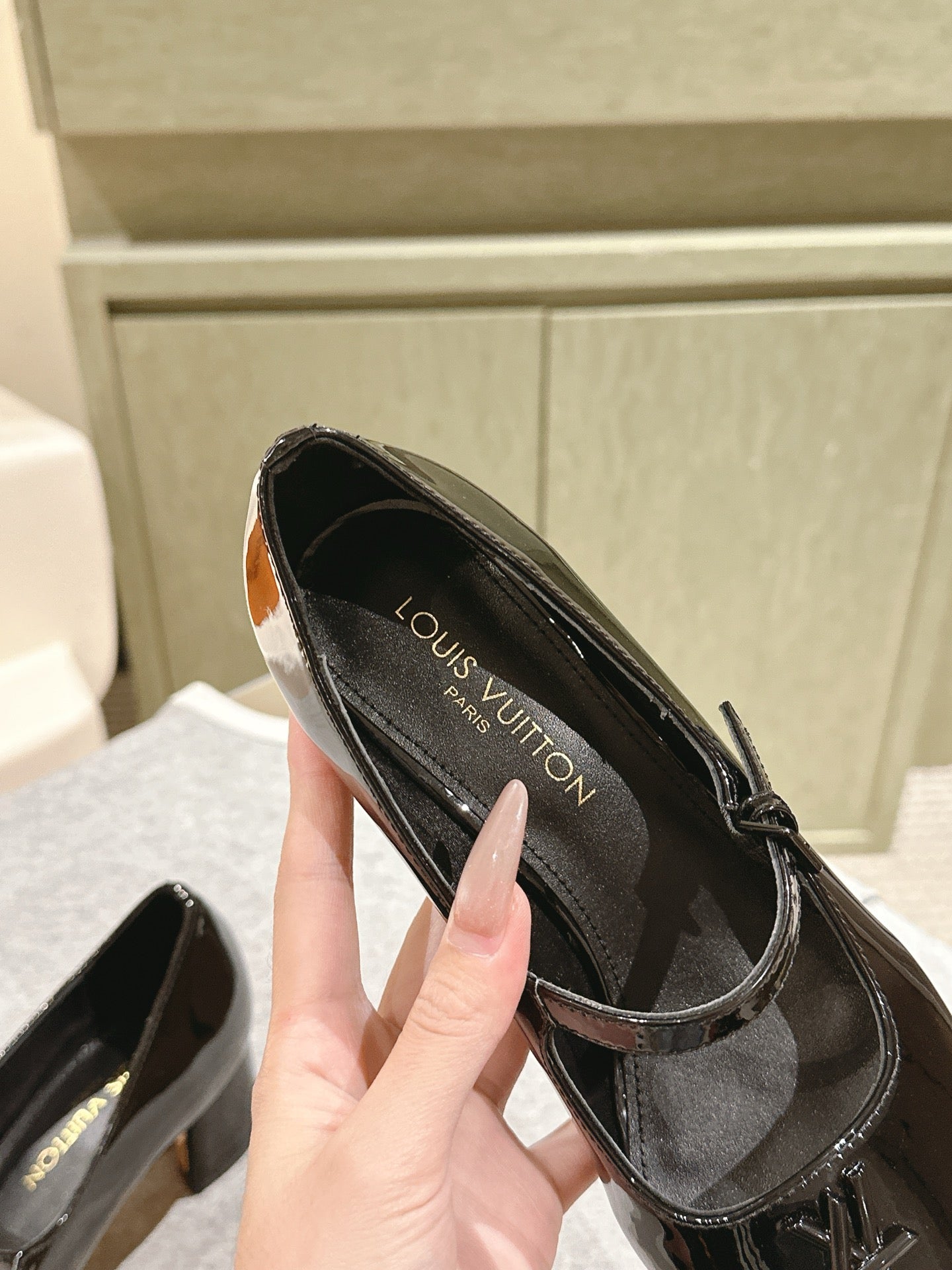 SWING HIGH MARY JANE 55 MM IN BLACK PATENT CALFSKIN