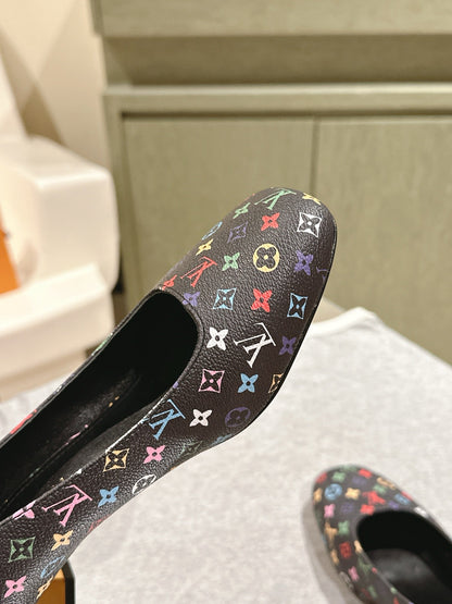 SWING HIGH PUMP 55 MM IN BLACK MONOGRAM CALFSKIN