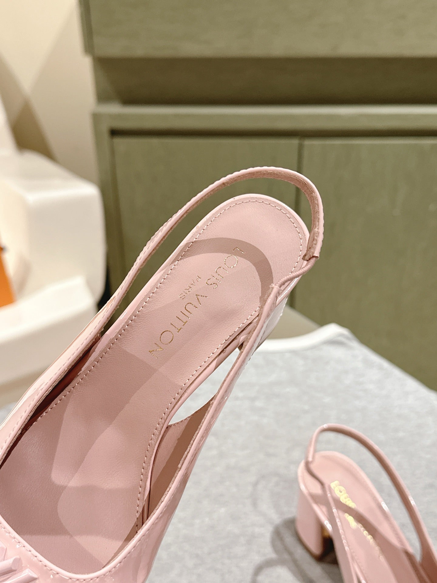 SWING SLINGBACK PUMP 55 MM IN PEACH PINK CALFSKIN