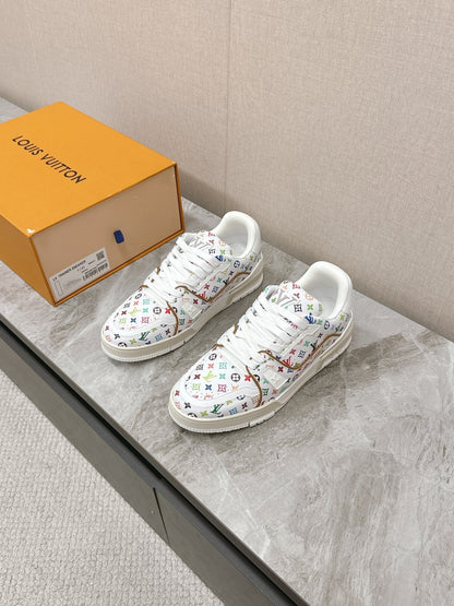 TRAINER SNEAKER IN WHITE MIX COLORFUL CALFSKIN