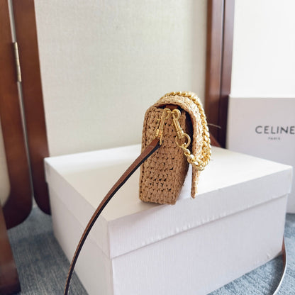 MULTIPOCHETTE BAG 23 IN BROWN RAFFIA