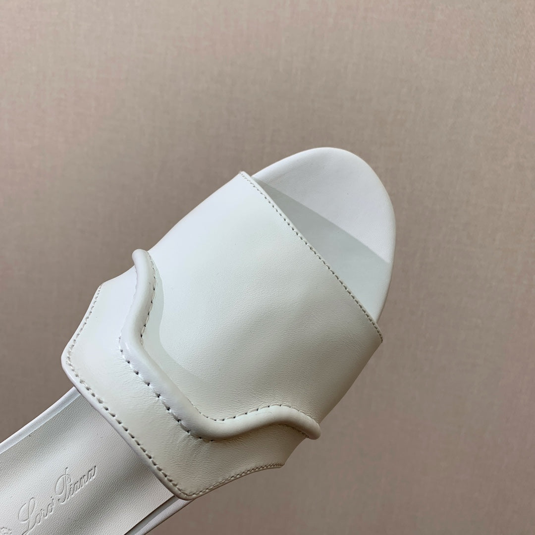 LP HIGHT TOP FLAT SLIPPERS WHITE CALFSKIN