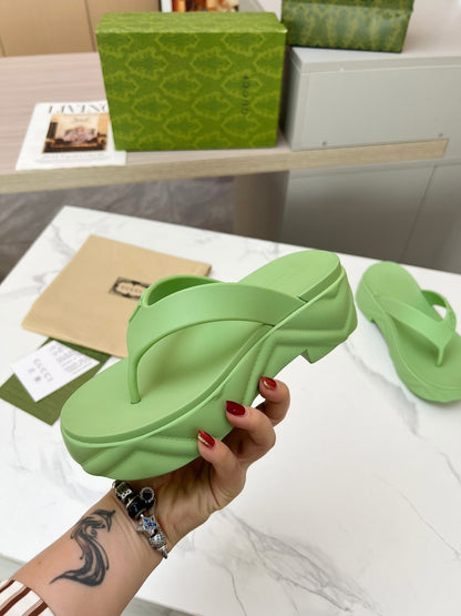 THONG PLATFORM IN PISTACHIO GREEN IMPORTED TPU