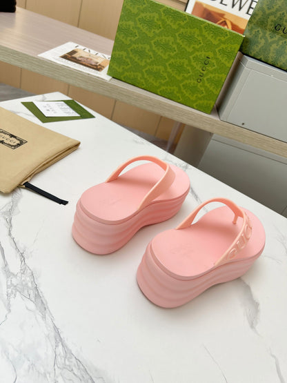 THONG PLATFORM 5 CM IN LIGHT PINK IMPORTED TPU