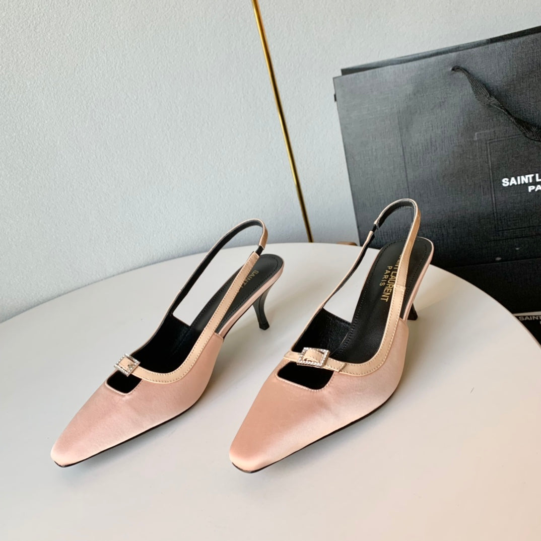 SL BLADE SLINGBACK PINK NUDE SATIN