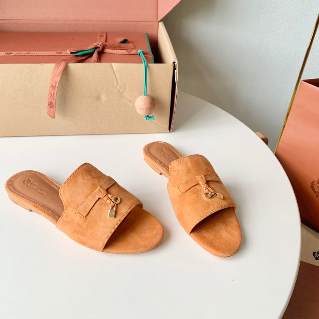 Summer Charms Sandals in Brown Suede