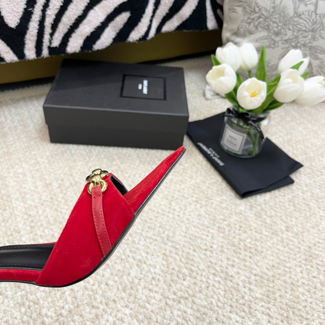 SL LINK MULES PUMP RED VELVET