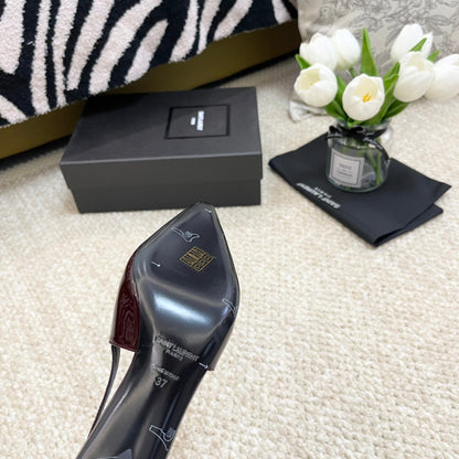 SL BLAKE SLINGBACK PUMPS MULBERRY CALFSKIN