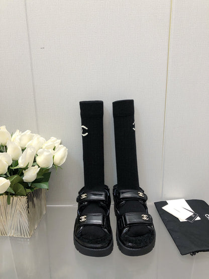 DAD SANDAL BLACK LAMBSKIN