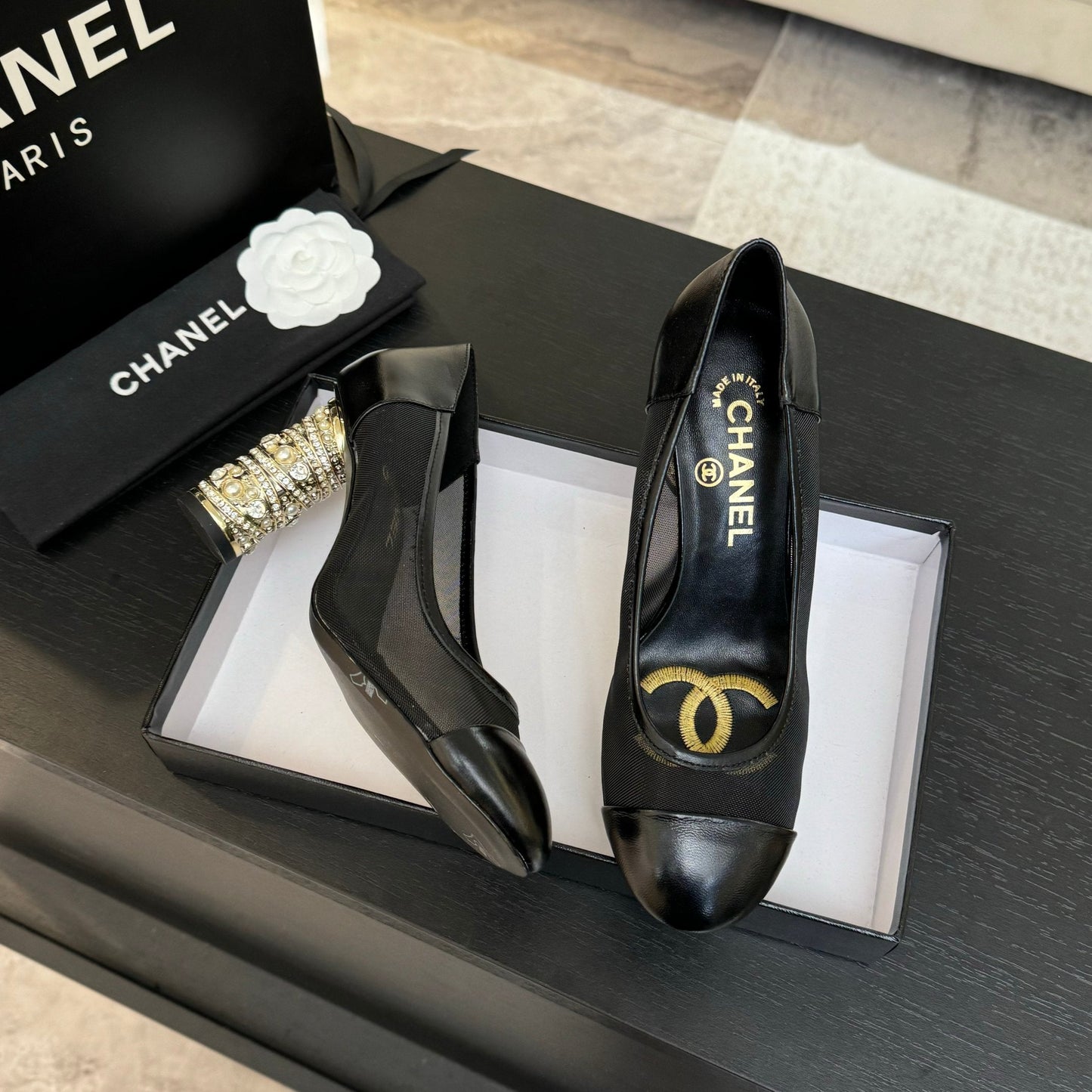 HIGH HEEL 85 MM SANDALS IN BLACK CALFSKIN AND MESH
