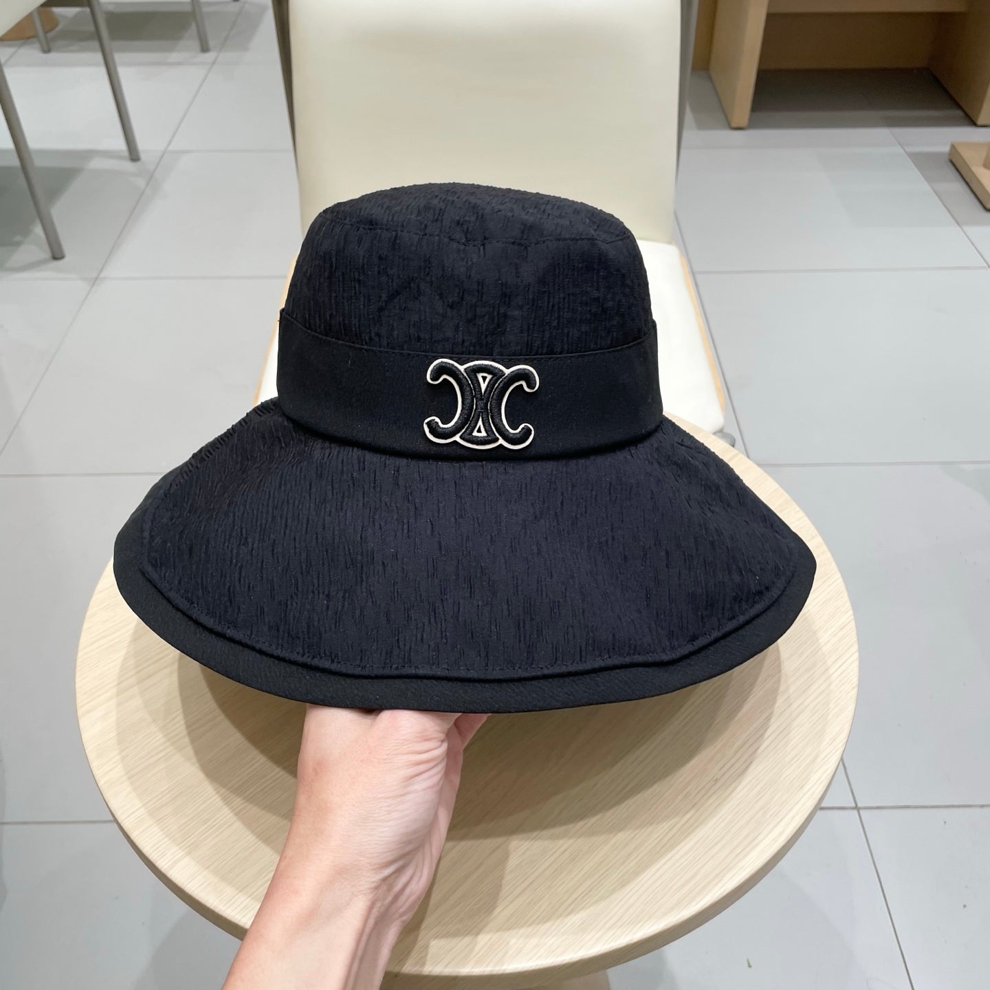 BUKET HAT MODEL 650498 IN NAVY TEXTURED FABRIC