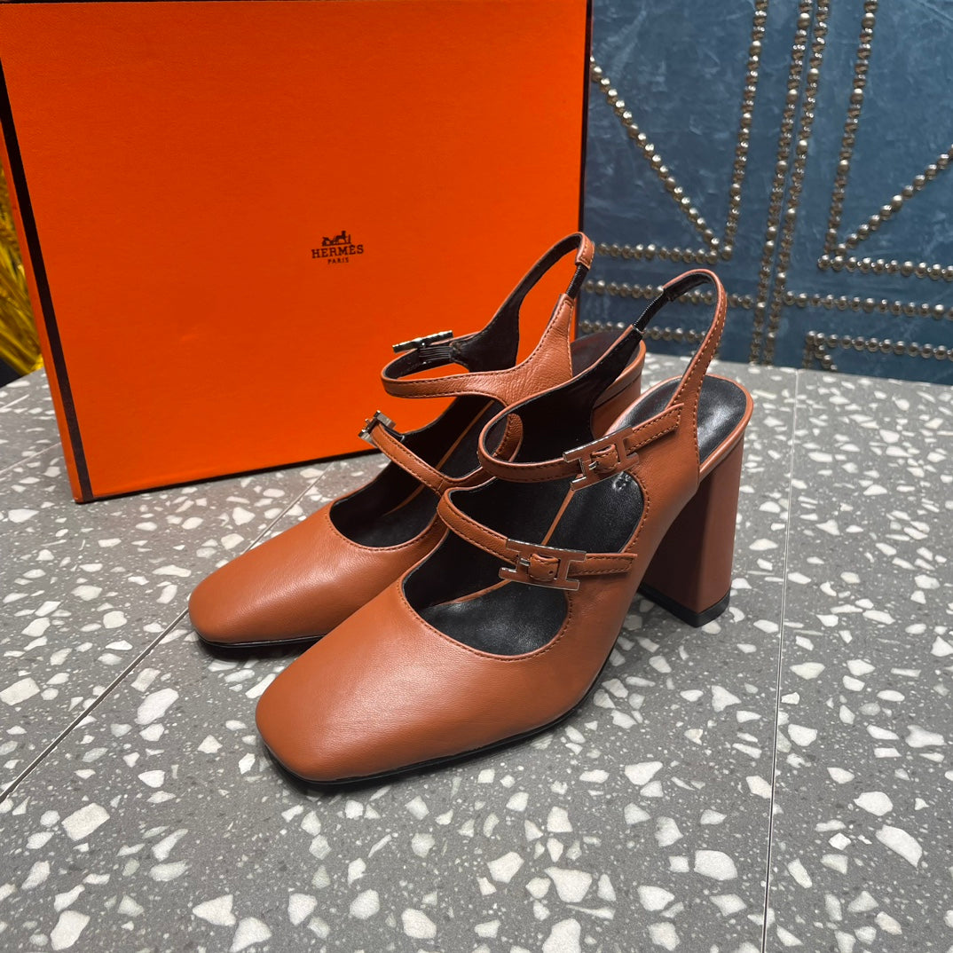 JACKIE 80 MM PUMP IN UMBER BROWN CALFSKIN
