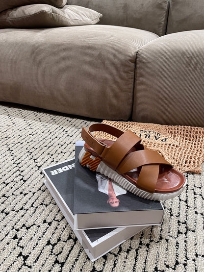 ELECTRIC SANDAL CHOCOLATE CALFSKIN