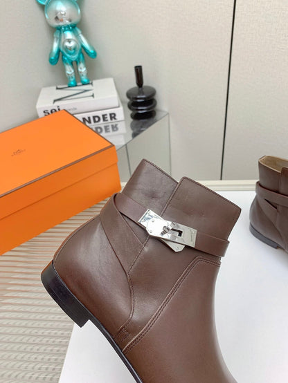 WOMEN'S NEO ANKLE BOOT IN RUSSET BROWN CALFSKIN