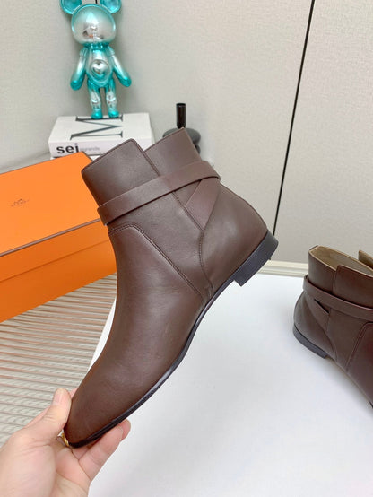 WOMEN'S NEO ANKLE BOOT IN RUSSET BROWN CALFSKIN