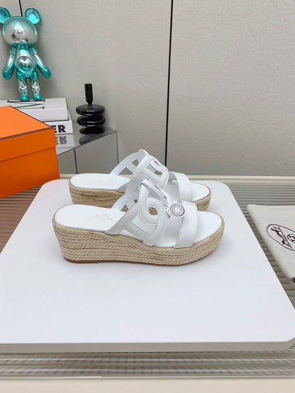 ITHEA 85 MM ESPADRILLE IN WHITE CALFSKIN