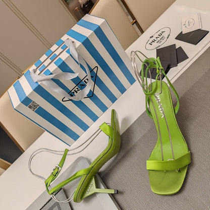 PRA HIGH-HEELED SANDALS PEAR SATIN