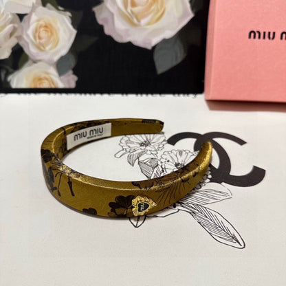 SILK THICK HEADBAND DIJON YELLOW 239959
