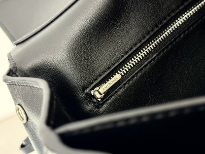 RODEO MINI BAG 22 IN BLACK SMOOTH CALFSKIN SILVER HARDWARE