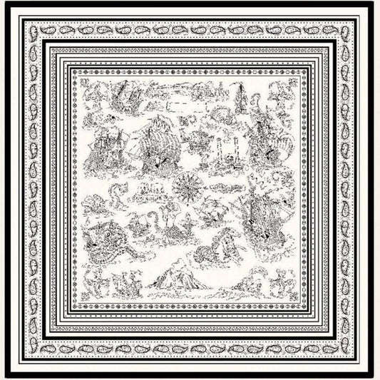 TATOUAGES MARINS BANDANA SHAWL 135 CM COLORFUL 385442